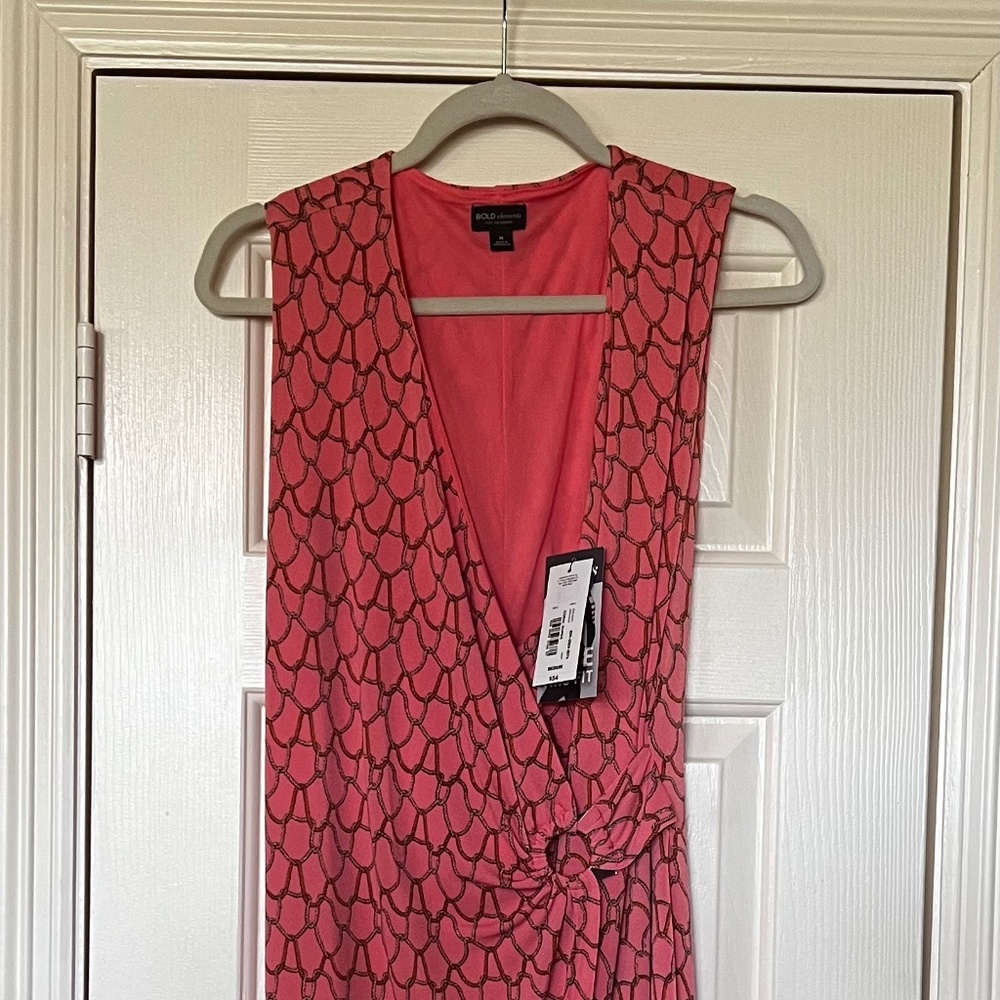 Womens Coral Wrap Dress Size Medium